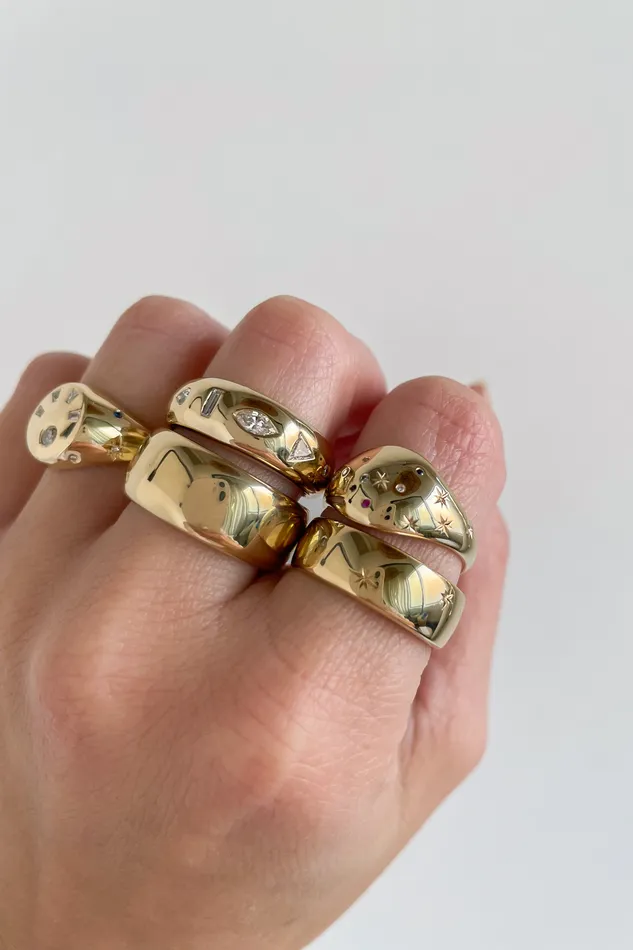 LEO BLACK Rings Cosmic Dance Ring
