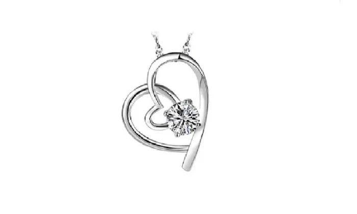 Necklaces sparklingselections Small Cubic Zirconia Diamond Heart Pendant Necklace
