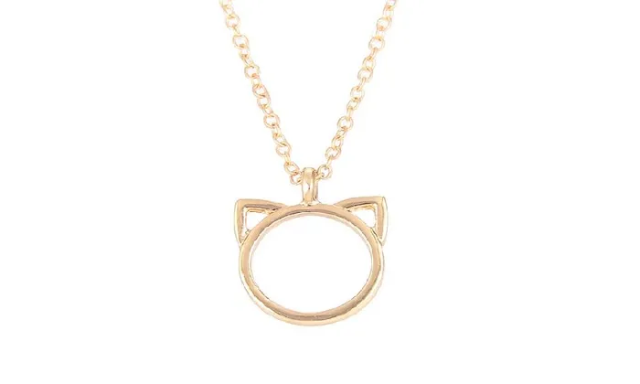 New Stylish Cat Ear Alloy Pendant Short Necklace sparklingselections Necklaces