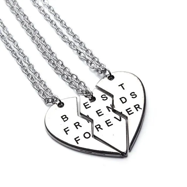 sparklingselections Broken Heart Best Friends Forever Pendant Necklaces Necklaces