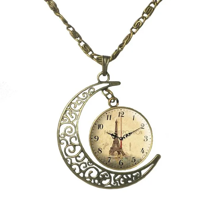 sparklingselections Fashion Bronze Moon Pendant Necklace Necklaces